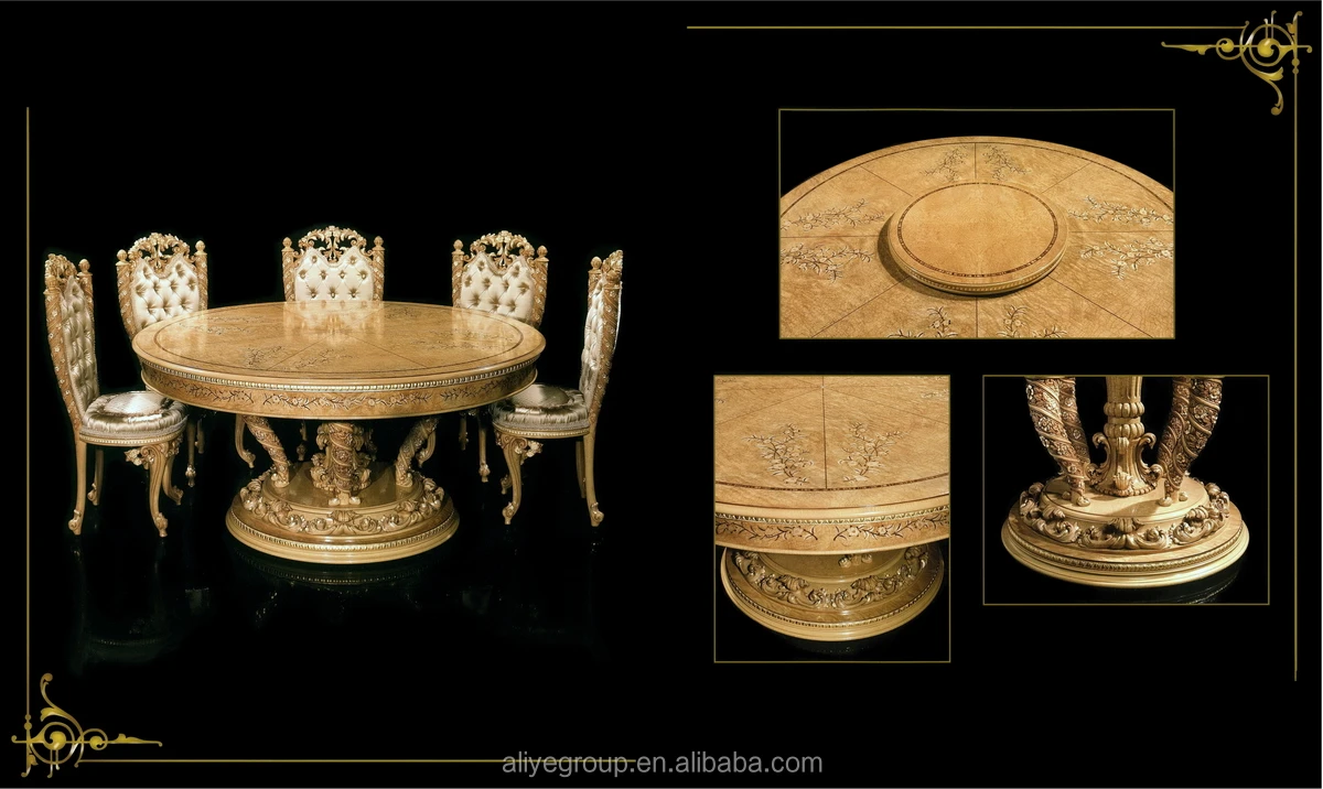 Classic Italian French Provincial Round Dining Room Table And