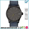 Yellow second hand comfortable mens wrist quartz stainless steel case watch with week and calendar watch