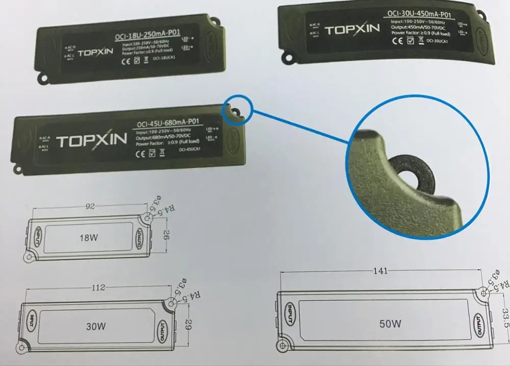 Topxin No Flash/flicker Free /low Flicker Led Driver Low Ripple 45w