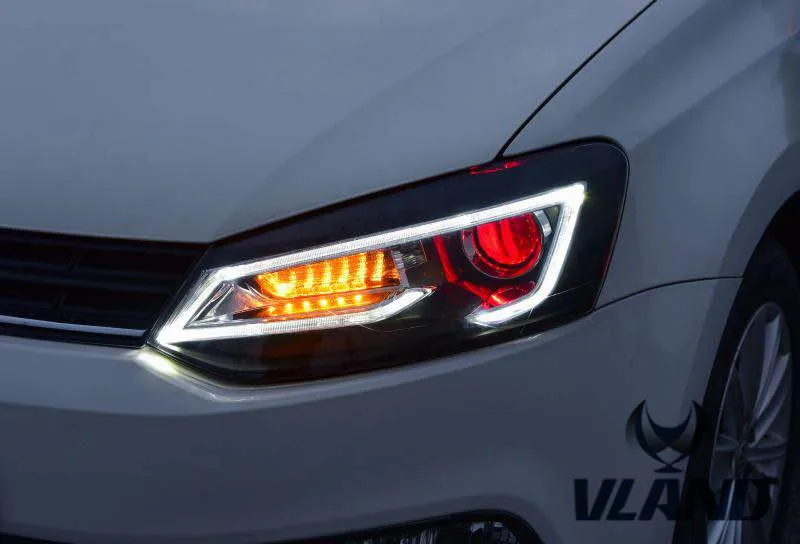 Vland New design Car lamp factory for Polo Headlight 2011 2013 2015 2017 for Polo LED head lamp with Demon eye and signal moving