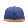 Wholesale 6 Panel Denim Embroidery Cap Leather Strap Snapback Hat