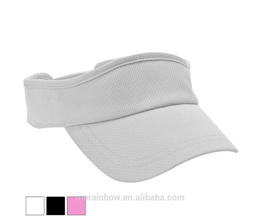 Solid Color Plain 100 Polyester Dry Fit Mesh Running Visor Cap Custom