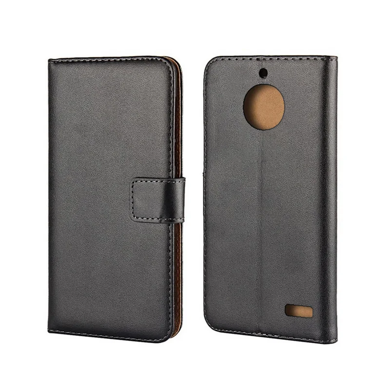 Book Wallet Flip leather case For Motorola E4 pouch