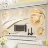 3D European Style Beautiful Flowers Solid Color Wall Mural Wallpaper