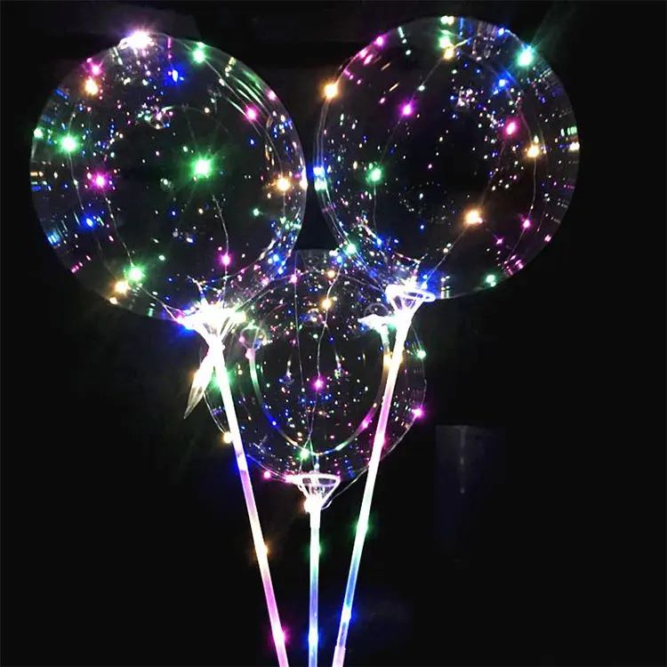 Transparent Clear Party Eco-Friendly Bobo balloon 18 inches LED balloon led balloon with string lights