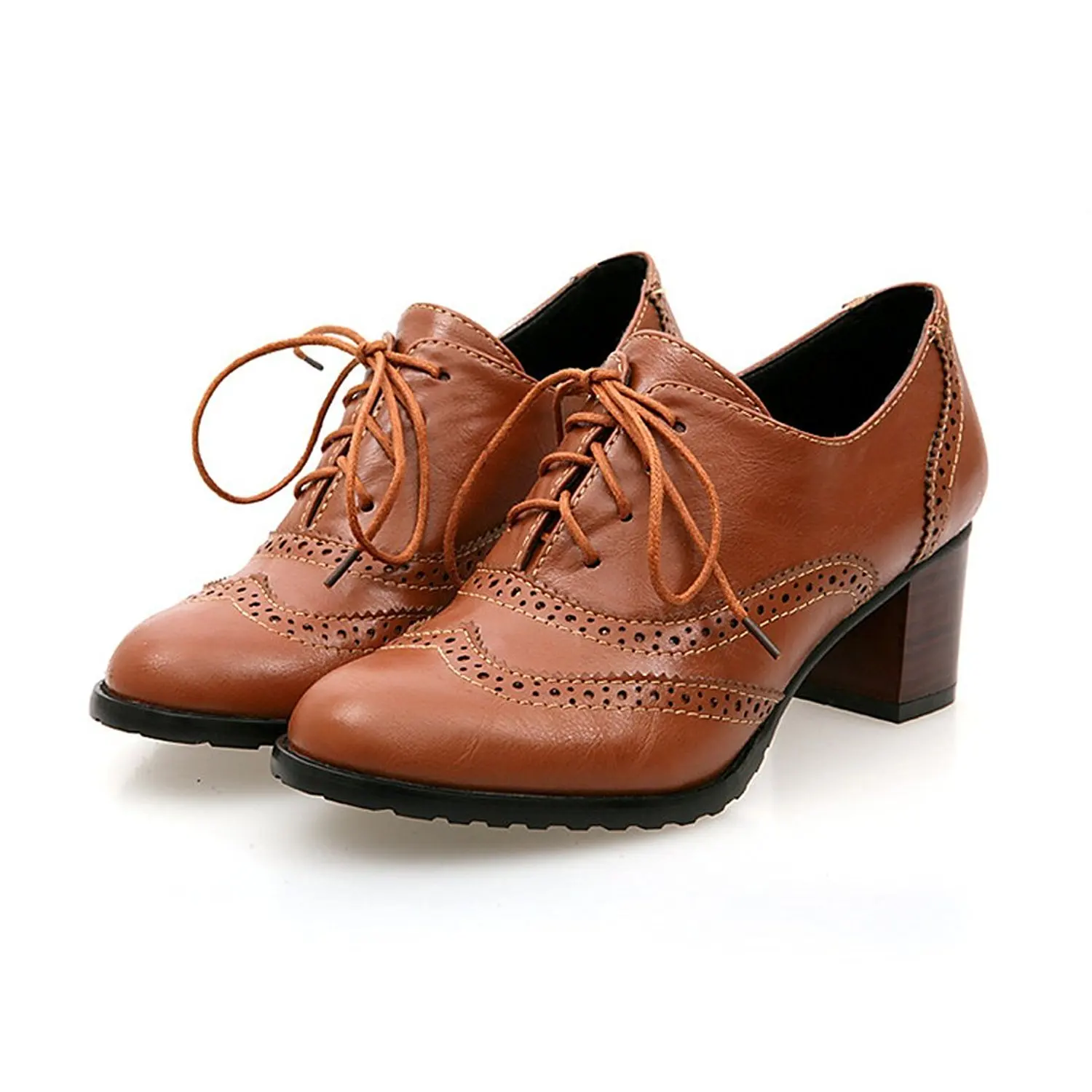 ladies heeled brogue shoes