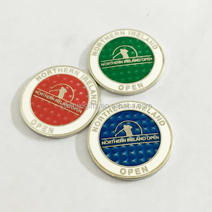 24mm 25mm Gold Silver Black Metal Custom logo Golf Markers Double Side Golf Ball Marker Golf Accessories supplier