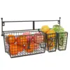 Wall Mounted Black Metal Wire Mesh Numbered Storage Basket Set/Multipurpose Accessory Organizer Rack