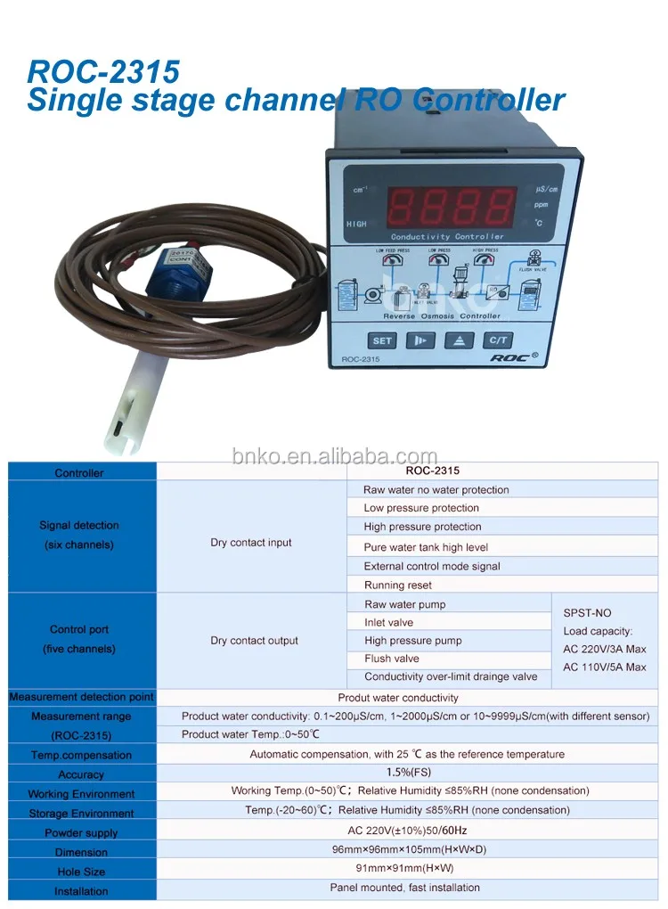 Single Stage Online Water Conductivity Meter Ro Controller Buy Single