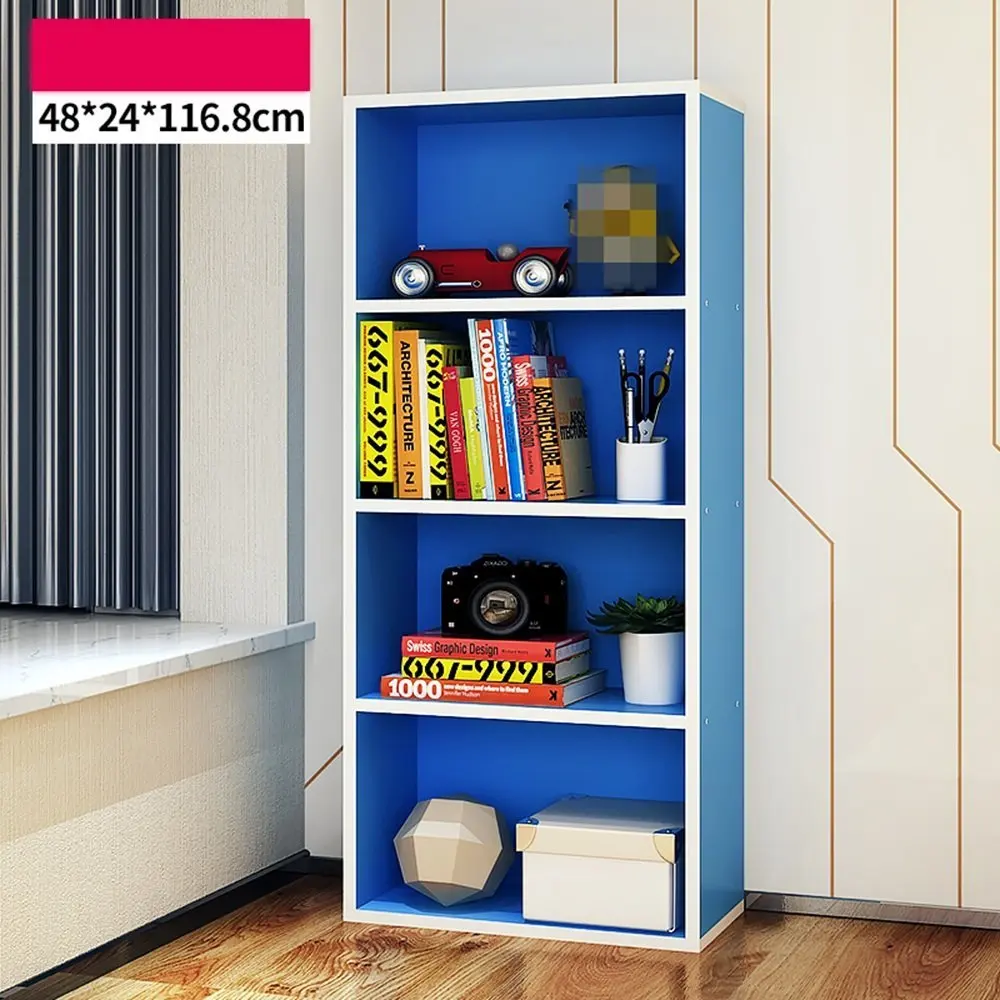 LQQGXL Storage and organization Simple European-style shelves modern bedroom bookcases living room shelves simple display cabinets (Color : Pink)