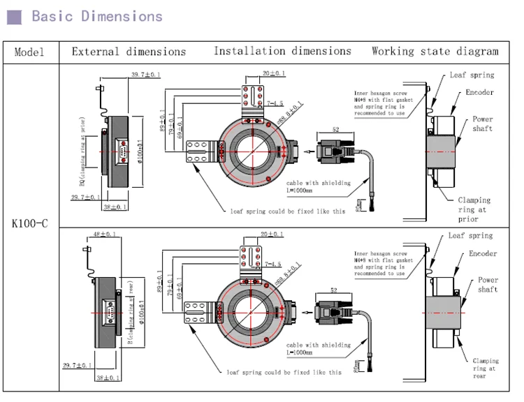 K100-Series incremental rotary encoder dual shaft encoder