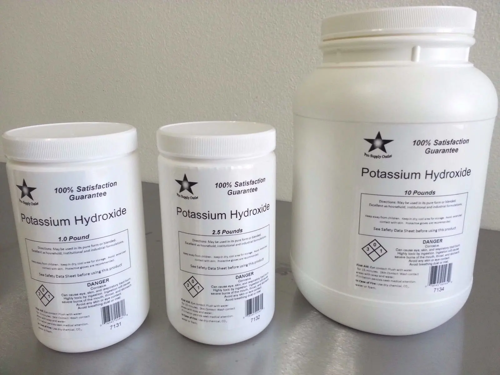 4 Lbs KOH Potassium Hydroxide Fine Flakes 90/% Pure // Food Grade Potash