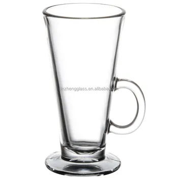 footed glass mug