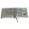 panel mounting metal keyboard with 67 keys and trackball