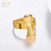 U7 Free Shipping 18K Gold Plated Papua New Guinea PNG Jewelry KUNDU Drum Ring Women