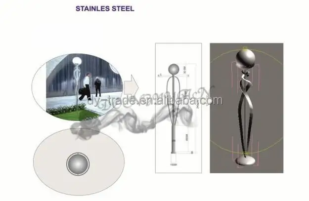 stainless steel football lights sculpture for plaza construction and garden decoration