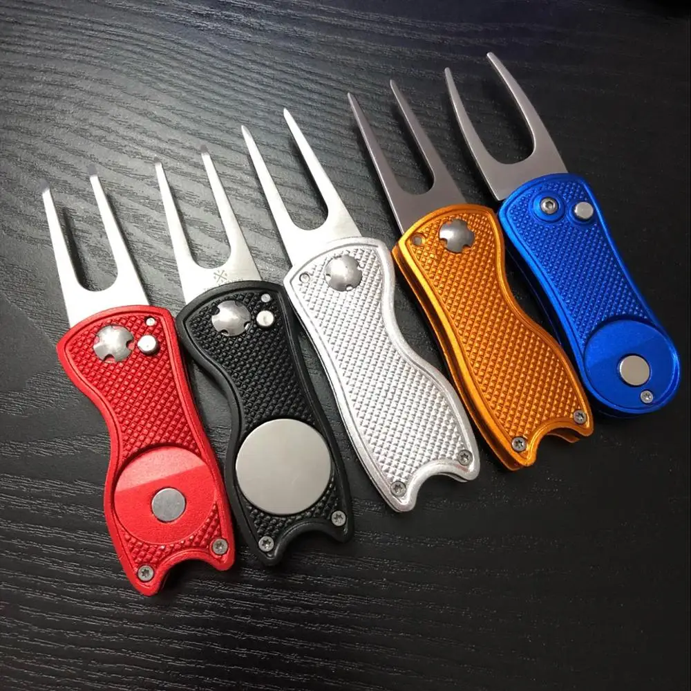 Design Retractable Unique Metal Golf Divot Repair Tool With Blank Ball