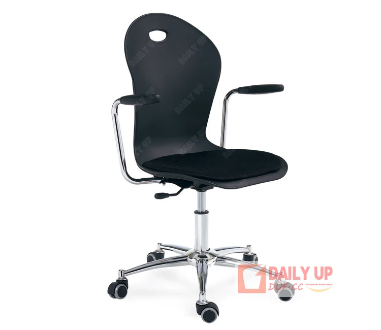 Hot Sale Cheap Office Chair with Armrest with Cushion Chromed Base Qualified Caster Fresh PP Office Chair Teacher Chair