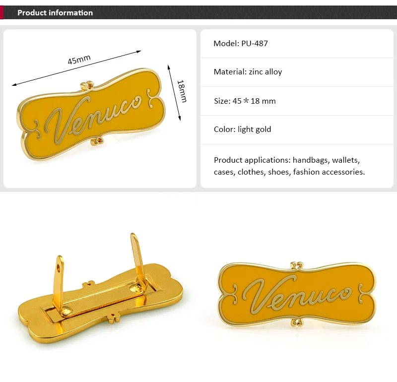 Metal Logo Brand Handbag