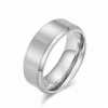 MECYLIFE Simple Jewelry Blank Ring Stainless Steel Brushed Silver Ring