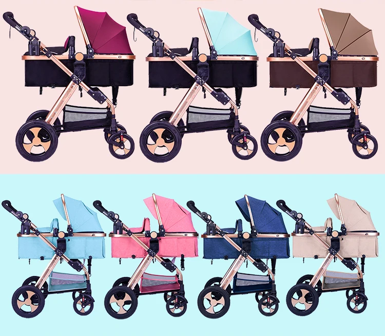 Baby Stroller 3 In 1 For 0-3 Years Baby Prams With Removable Shopping Basket