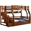 Full solid wood 1.35 1.5 bunk bed for kids with storage cabinet and ladder wooden furniture designs