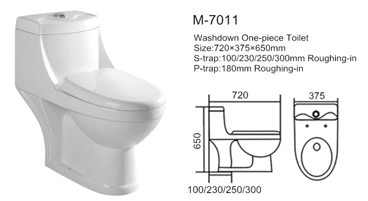 M-7011 Restroom one piece water save flush toilet bowl
