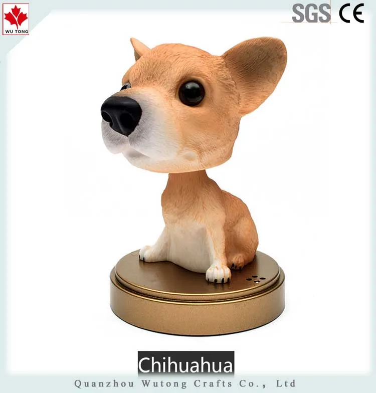 Custom Resin Souvenirs Animal Figurines Dog Figures Bobble Head For Car