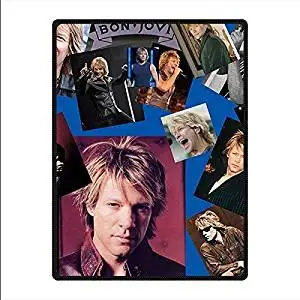 Custom Fleece Blankets 58" x 80" Inch, Design Bon Jovi Blanket, Fashion Warm Cozy Soft Sofa Bed Blankets Throws Blankets
