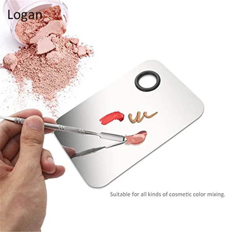 New Arrival Square Cosmetic Palette With Spatula Stainless Steel Makeup