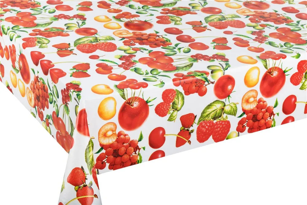 Fruit Design Waterproof Plastic Pvc Vinyl Tablecloth Table Cover Rolls