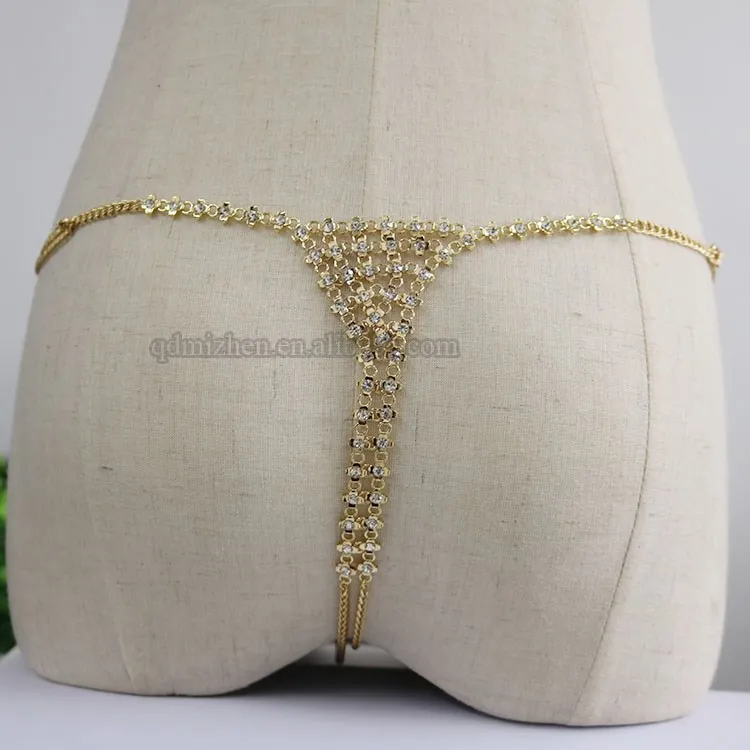 gold chain bra and panty set