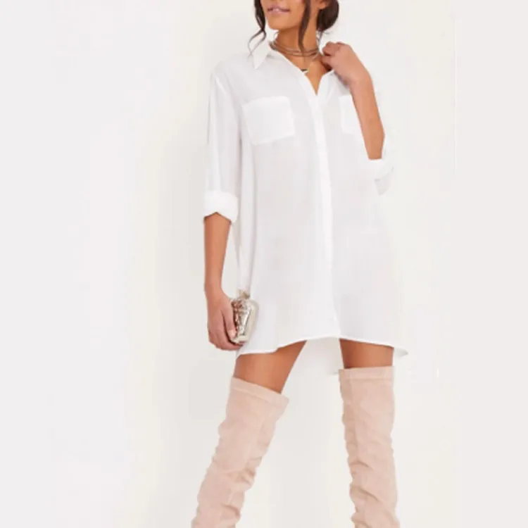 white oversized shirt dress