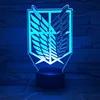 Socove SC3D- 283 Anime 7 Color Change 3D Bulbing Light Attack on Titan The Legend of Zelde LED Lamp Creative Action Figure Toy