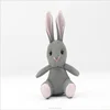 Hot sale Cartoon leather rabbit doll Key buckle Gray rabbit sitting in a sitting position