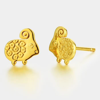 Cute Gold Plated Sheep Silver Animal Piercing Stud Earrings 2017 Cute Gold Plated Sheep Silver Animal Piercing Stud Earrings 2017 With Earring Backs