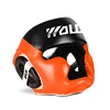 Orange sports safety head guard in use boxing gym