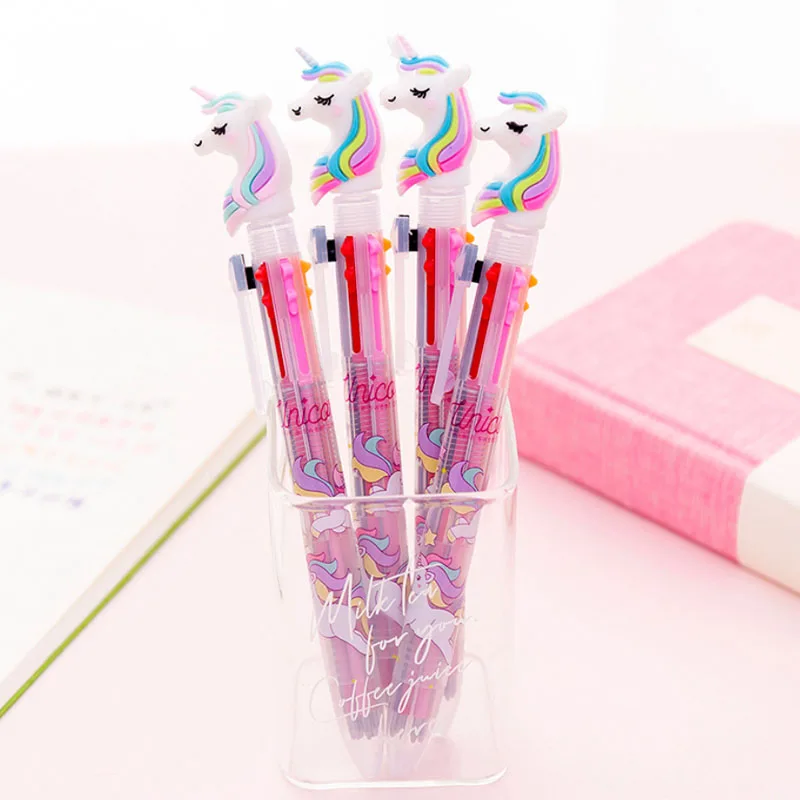 6 Colors Pen Multi-color Pony Signature Pen Promotion Cute Unicorn ...