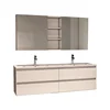 New Zealand European style hotel double washbasins two person used wall hung mount plywood oak bathroom vanities cabinet
