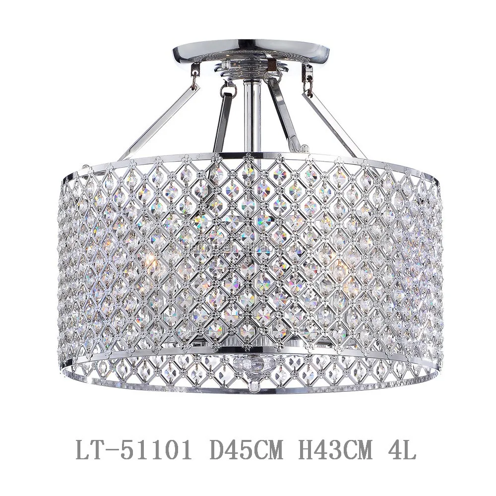 Low Ceiling Crystal Ceiling Chandelier Lamps Flush Mounted