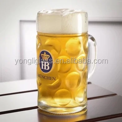 1.2 L bubbles beer mugs with custom logo, bar use large volume beer glass