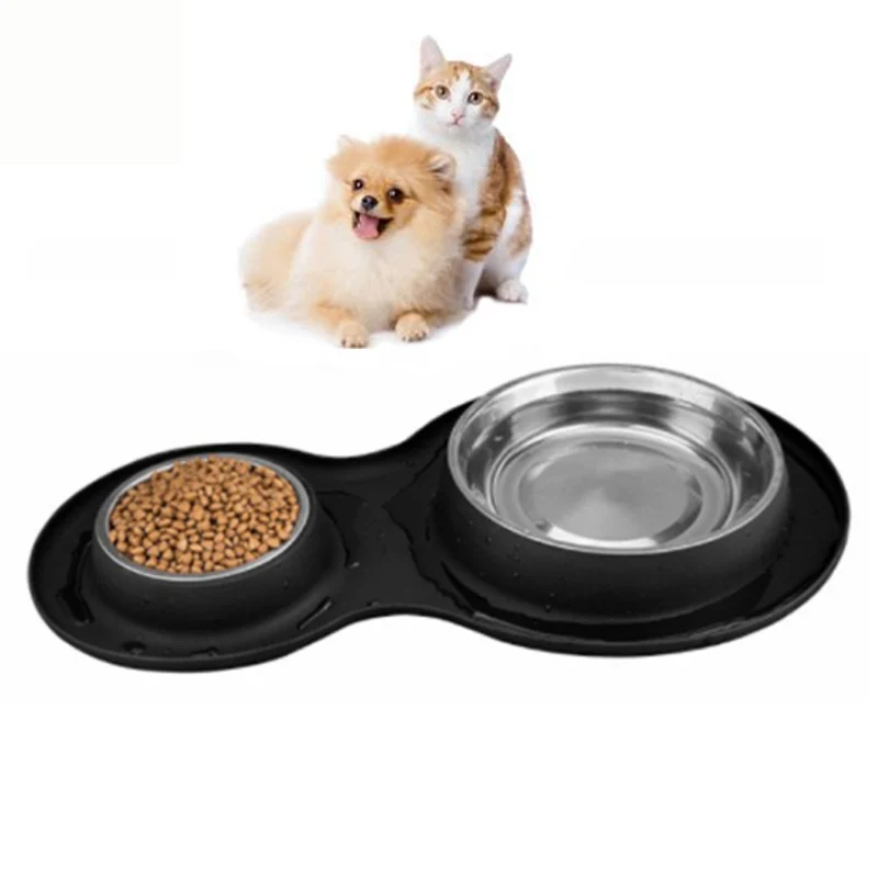 Foldable Dog Bowls Stainless Steel Dog Bowl With No Spill Nonskid