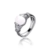 Exquisite Film The Same Ring Silver Color Opal Finger Ring with Natural Stone
