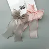 Mesh Burning Bow Hair Clip,Three-layer Hair Bow with Tassel for Girl