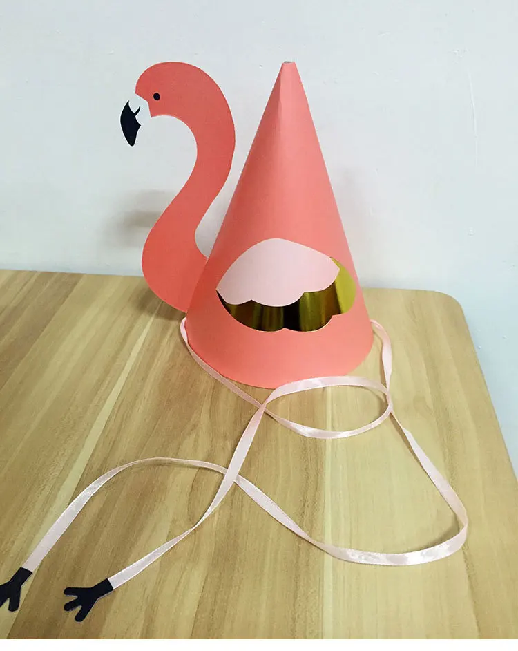 3xlovely Flamingo Birthday Paper Cone Hat Niños 