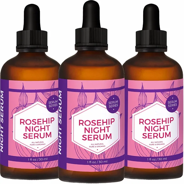 natural skin renewal brightening anti aging rosehip night serum