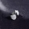 micro pave stud cz earing white gold earrings for men
