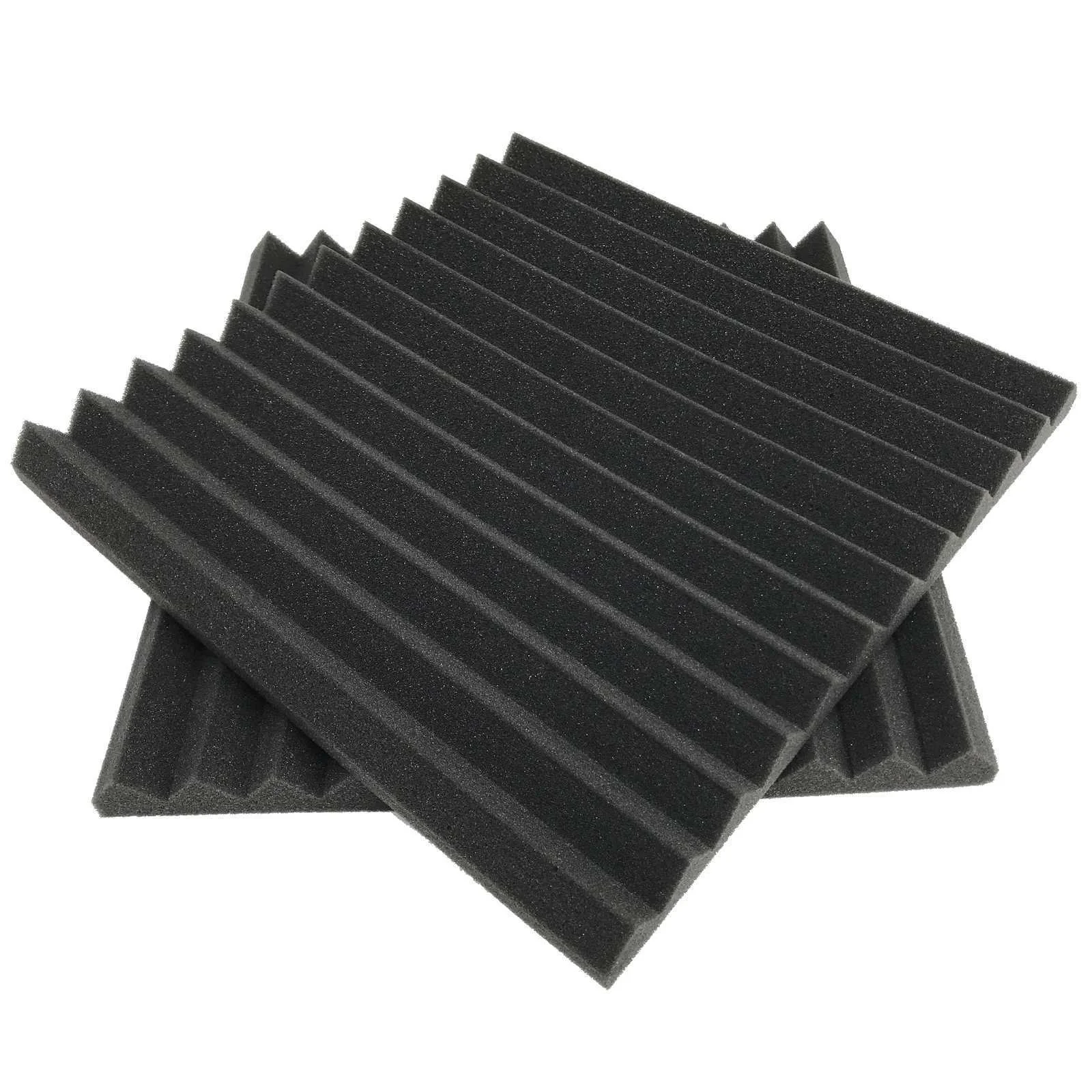 50PCS, Black&Green 50 Pack Acoustic Panels Studio Foam Wedges 1 X 12 X 12Sound-proofing,Sound Absorption 