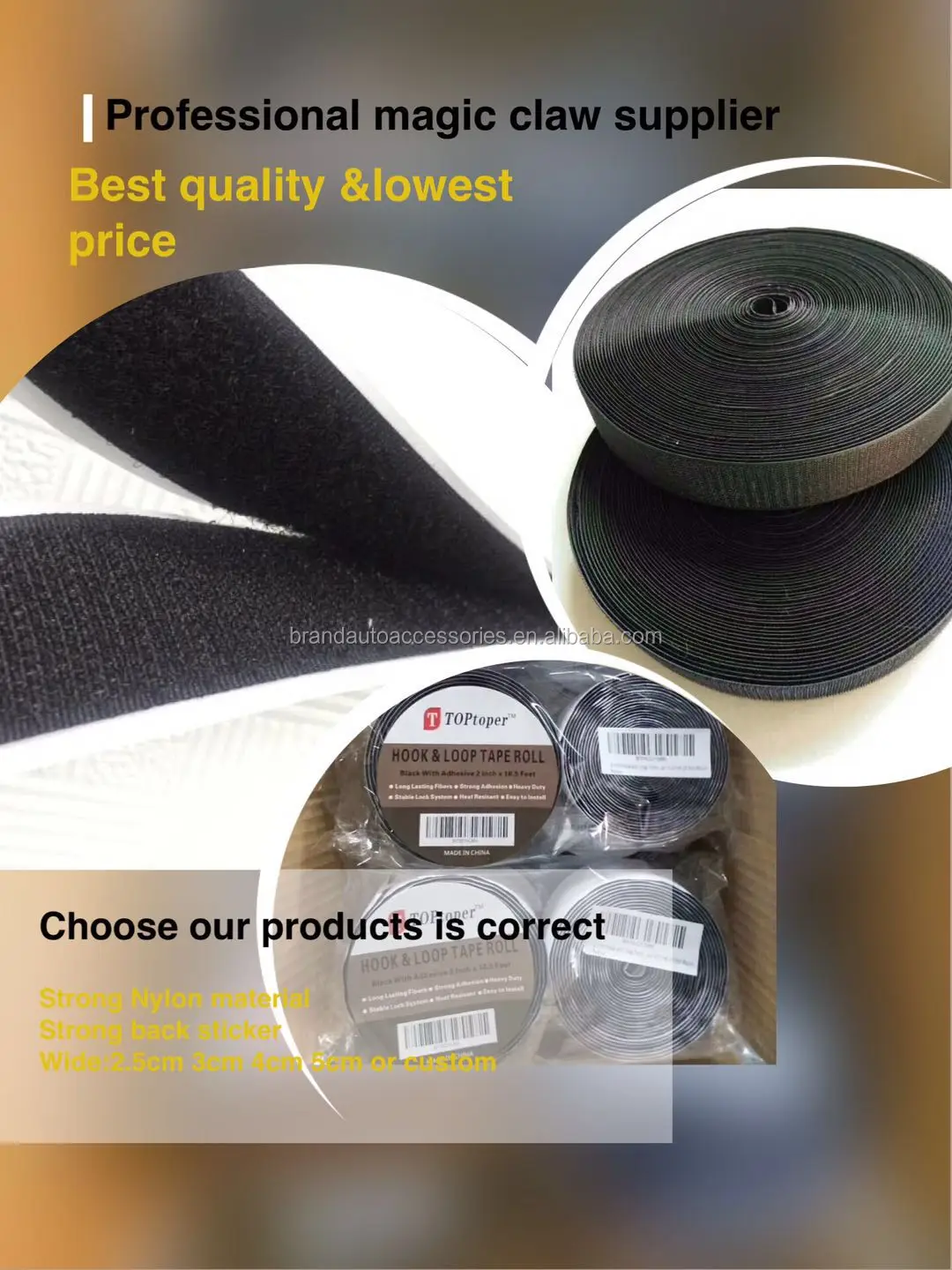 Nylon Material 2 In 1 Hook And Loop Tape Velcroes Manufacturers