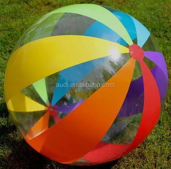 48 6 Color 12 Panel Rainbow Stripe Beach Ball 48 6 Color 12 Panel Rainbow Stripe Beach Ball